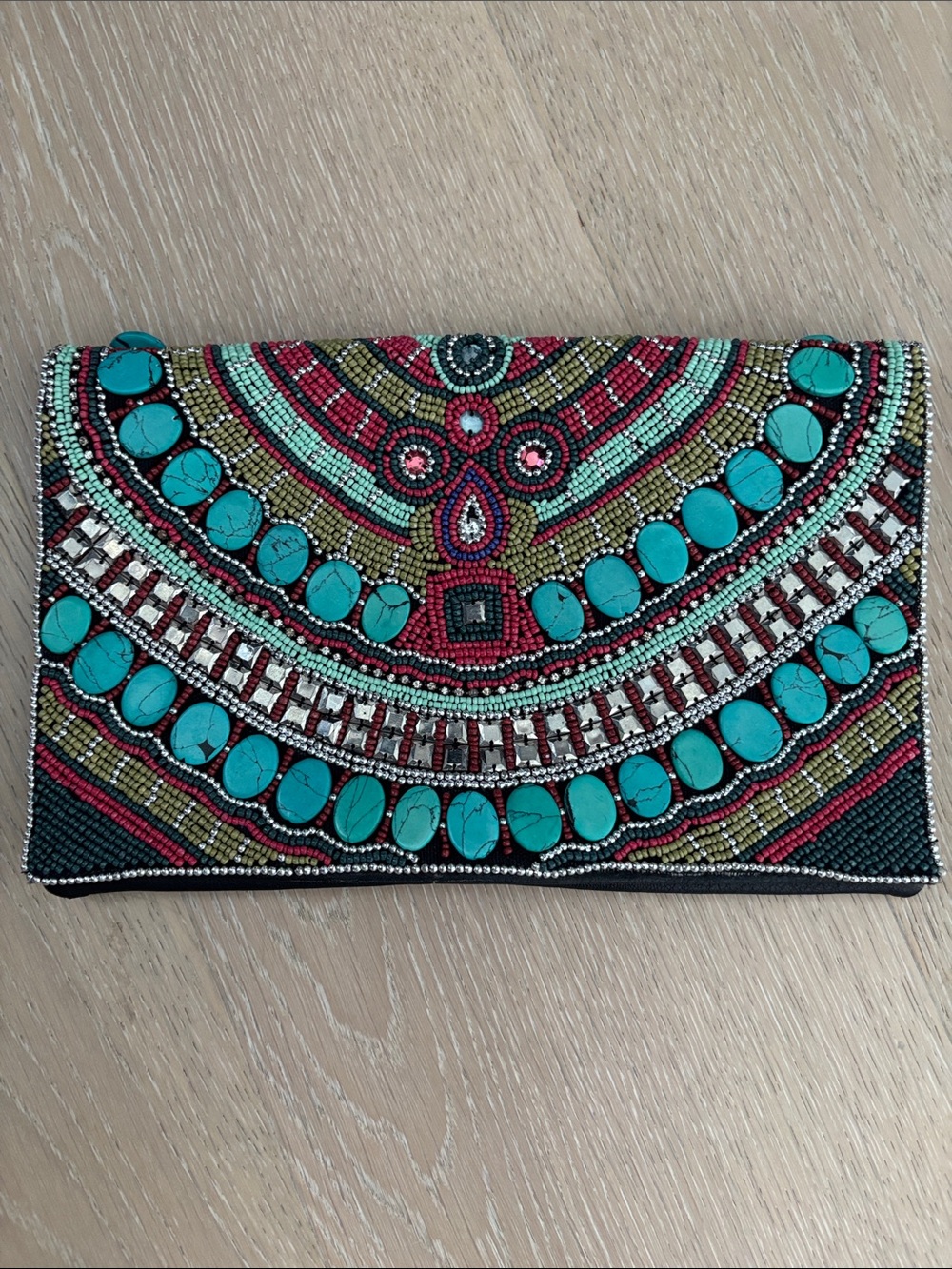 Beaded Turquoise Accent Clutch - Women Bags BCBG Generation